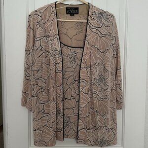 Alex Evenings 2 Pc Jacket Tank Evening Cocktail Ensemble